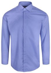 Niebieska Koszula Bawełniana z Krytą Plisą, Taliowana, Długi Rękaw - QUICKSIDE. Niebieskie koszule męskie Quickside, bez wzorów, z bawełny, eleganckie, bez kołnierzyka, bez ramiączek. Za 159.00 zł.