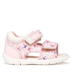 Sandały Geox. Czerwone sandały dziewczęce Geox, bez zapięcia. Za 179.99 zł.