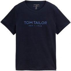 Tom Tailor moteriški marškinėliai, tamsiai mėlyni. T-shirty damskie Tom Tailor, m, bez wzorów, bez kołnierzyka. Za 116.01 zł.