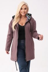 Brązowa bluza z kapturem Flora PLUS SIZE XXL OVERSIZE. Brązowe bluzy damskie Moda Size Plus Iwanek, na jesień, m, bez wzorów, z bawełny, z kapturem. Za 339.90 zł.