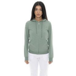 Bluza z bawełna z kaptur na co dzień na siłownię. Zielone bluzy damskie LEONE 1947 APPAREL, bez wzorów, z bawełny, bez kaptura, na fitness i siłownię. Za 164.19 zł.