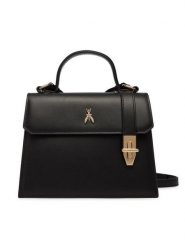 Patrizia Pepe Torebka 8B0326/L061-K103 Czarny. Czarne listonoszki damskie Patrizia Pepe, bez wzorów, ze skóry, bez dodatków. Za 1,129.00 zł.