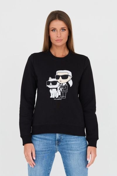 KARL LAGERFELD Czarna damska bluza Ikonik 2.0, Rozmiar M. Czarne bluzy damskie KARL LAGERFELD, m, bez wzorów, bez kaptura. W wyprzedaży za 599.99 zł.