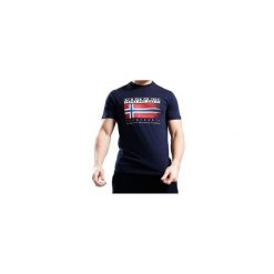 Koszulka t-shirt męski sportowy NAPAPIJRI S-KREIS. Niebieskie t-shirty męskie Napapijri, m, bez wzorów, sportowe, bez kołnierzyka. Za 99.00 zł.