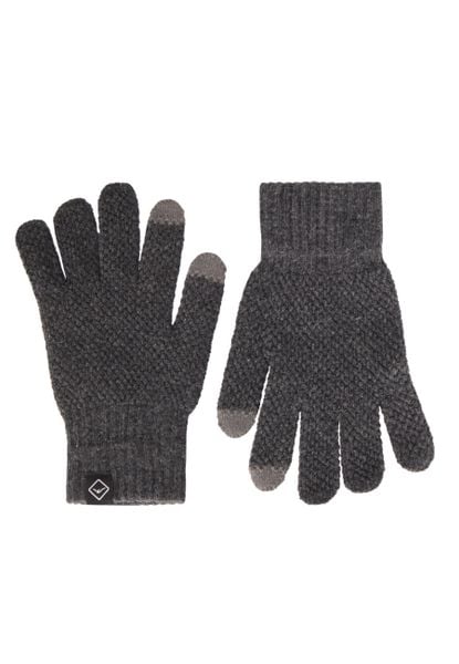 Klasyczne rękawiczki H-FILIP. Szare rękawiczki męskie Volcano, na zimę, bez wzorów, z dzianiny, klasyczne. Za 39.99 zł.