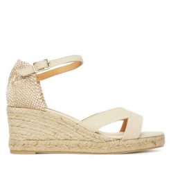 Espadryle Castañer. Brązowe sandały damskie Castañer, bez wzorów, bez obcasa, bez zapięcia. Za 319.99 zł.