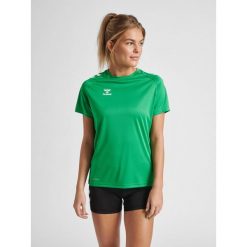 Koszulka sportowa z krótkim rękawem damska Hummel Core XK Poly T-Shirt S/S Woman. Czarne koszulki sportowe damskie Hummel, s, bez wzorów, bez kołnierzyka, bez ramiączek, do piłki ręcznej. Za 118.50 zł.