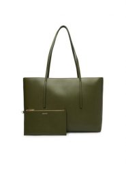Calvin Klein Torebka Foil Logo Tote W/Pouch LV04F3274G Zielony. Zielone torebki do ręki damskie Calvin Klein, bez wzorów, ze skóry, bez dodatków. Za 649.99 zł.
