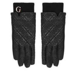 Rękawiczki Damskie Guess. Czarne rękawiczki damskie Guess, z aplikacjami. Za 239.99 zł.