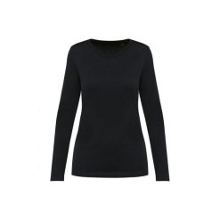 Suprima koszulka z długim rękawem z okrągłym dekoltem dla kobiet Kariban Premium. Czarne t-shirty damskie KARIBAN, bez wzorów, z bawełny, bez kołnierzyka. Za 120.00 zł.