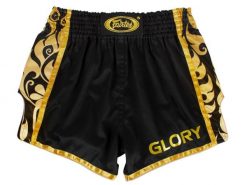 Spodenki Muay Thai Fairtex BSG1 Glory Czarne/Złote S. Czarne szorty męskie FAIRTEX, m, bez wzorów, z gumy. Za 279.00 zł.