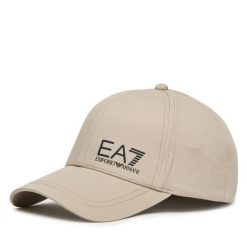 Czapka z daszkiem EA7 Emporio Armani. Brązowe czapki i kapelusze damskie EA7 Emporio Armani, bez wzorów. Za 159.99 zł.