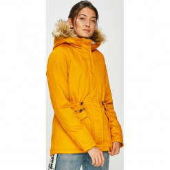 Only - Parka. Pomarańczowe parki damskie Only, z bawełny. W wyprzedaży za 199.90 zł.