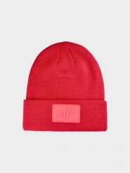 4F Czapka beanie uniseks - czerwona Uniwersalny. Czerwone czapki i kapelusze damskie 4f, na zimę, bez wzorów, z syntetyku, klasyczne. W wyprzedaży za 29.99 zł.