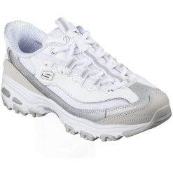 Buty sportowe damskie Skechers D Lites smooth Nostalgia. Białe obuwie sportowe damskie Skechers, bez wzorów, ze skóry, na fitness i siłownię. Za 590.00 zł.