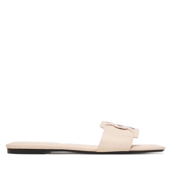 Klapki Calvin Klein. Białe klapki damskie Calvin Klein, bez wzorów, bez obcasa. Za 237.99 zł.