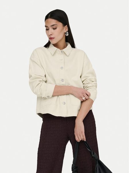 ONLY Kurtka jeansowa Lara 15372651 Beżowy Regular Fit. Brązowe kurtki damskie Only, s, bez wzorów, z jeansu, bez kaptura. Za 145.99 zł.