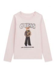 Guess Bluzka J6BI12 K5793 Różowy jasny Regular Fit. Czerwone bluzki dla dziewczynek Guess, z aplikacjami, z bawełny, bez kołnierzyka, bez ramiączek. Za 114.99 zł.