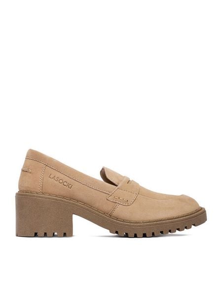 Lasocki Loafersy CEO-WB-RONA-33 Beżowy. Brązowe mokasyny damskie Lasocki, ze skóry. Za 249.99 zł.