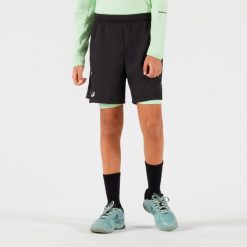 Spodenki tenisowe termoaktywne dla chłopców Thermic. Czarne szorty dla chłopców KUIKMA, bez wzorów, z materiału, sportowe. W wyprzedaży za 44.99 zł.