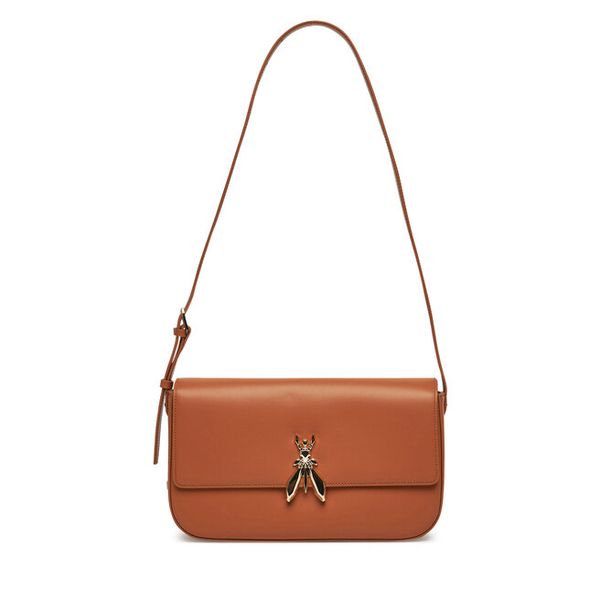 Torebka Patrizia Pepe. Brązowe listonoszki damskie Patrizia Pepe, bez wzorów, bez dodatków. Za 679.99 zł.