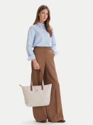 Tommy Hilfiger Torebka Popette Tote AW0AW17711 Écru. Torebki do ręki damskie Tommy Hilfiger, bez wzorów, z materiału, bez dodatków. Za 409.99 zł.