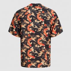 Koszula Jack & Jones Tokyo Resort SS pomarańczowa. Żółte koszule męskie Jack&Jones, na lato, s, bez wzorów, z jeansu, biznesowe, bez kołnierzyka, bez ramiączek. Za 156.47 zł.