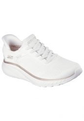 Buty SKECHERS BOBS SQUAD CHAOS Biały. Białe obuwie sportowe damskie Skechers, bez wzorów, z materiału, do biegania. Za 314.99 zł.