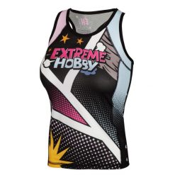 Koszulka sportowa damska bez rękawów Tank top EXTREME HOBBY COMICS. Czarne koszulki sportowe damskie EXTREME HOBBY, xs, bez wzorów, z elastanu, bez kołnierzyka, bez ramiączek, na fitness i siłownię. Za 139.00 zł.