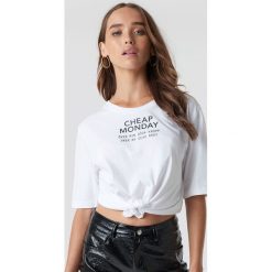 Cheap Monday T-shirt Perfect - White. Białe t-shirty damskie Cheap Monday, z nadrukiem, z jersey, z klasycznym kołnierzykiem. Za 80.95 zł.