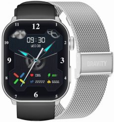 Smartwatch Damski GRAVITY GT28-9 Pasek + Bransoleta Czarno Srebrny. Czarne paski damskie Gravity, bez wzorów. Za 132.82 zł.