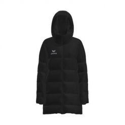 Damska długa kurtka Erima. Czarne kurtki damskie Erima, bez wzorów, z puchu, bez kaptura. W wyprzedaży za 430.50 zł.