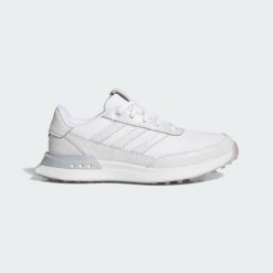 Buty S2G 25 Leather Spikeless Golf. Białe obuwie sportowe damskie Adidas, bez wzorów, z gumy, do biegania. Za 599.00 zł.