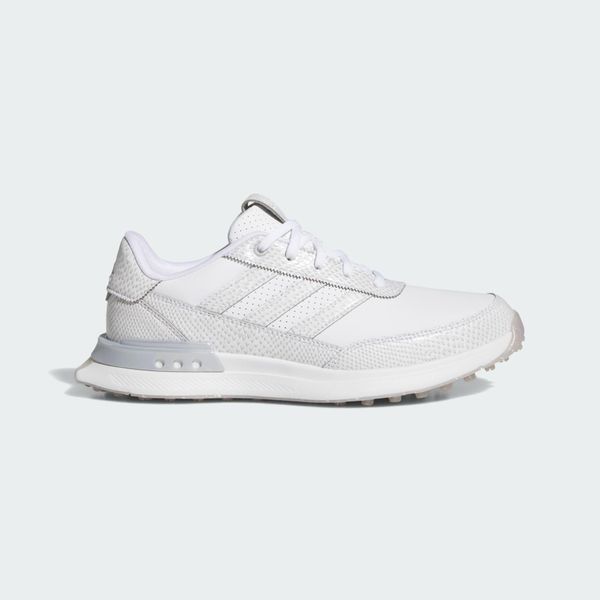 Buty S2G 25 Leather Spikeless Golf. Białe obuwie sportowe damskie Adidas, bez wzorów, z gumy, do biegania. Za 599.00 zł.