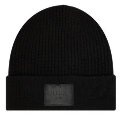 Czapka Guess. Czarne czapki i kapelusze damskie Guess, na zimę, z aplikacjami. Za 159.99 zł.