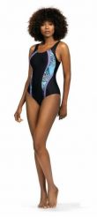Strój kąpielowy plażowy damski tankini Self Atlantic Sport. Czarne kostiumy jednoczęściowe damskie SELF HEAT, s, bez wzorów, z gumy, eleganckie. Za 171.98 zł.