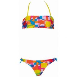 Strój kąpielowy dziewczęcy dwuczęściowy na basen plażę Arena Marble. Czerwone stroje kąpielowe dla dziewczynek Arena, bez wzorów. Za 89.99 zł.