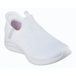 Buty Skechers Slip-Ins Ultra Flex 3.0 - Cozy Streak 149708-WHT białe. Białe obuwie sportowe damskie bez wzorów, z dzianiny, trekkingowe. Za 613.11 zł.