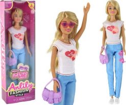 LeanToys Lalka Dla Dzieci Anlily Długie Blond Włosy Torebka Okulary Biała Bluzka. Białe torby i plecaki dziecięce LEANToys. Za 32.08 zł.