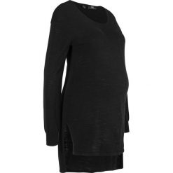 Długi sweter ciążowy bonprix czarny. Swetry damskie bonprix. Za 49.99 zł.