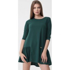 Ciemnozielona Sukienka Odelia. Sukienki dla dziewczynek Born2be, bez wzorów, klasyczne, bez ramiączek, krótkie. Za 69.99 zł.
