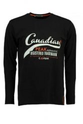 Koszulka młodzieżowa Canadian Peak Jampista. Czarna koszulki sportowe damskie Canadian Peak, m, z aplikacjami, z materiału, bez kołnierzyka, bez ramiączek. Za 78.49 zł.
