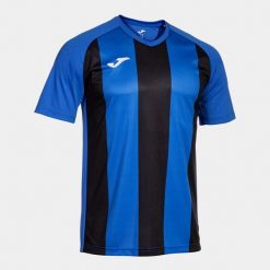 T-shirt męski Joma Inter IV – Royal/Czarny, M. Czarne koszulki sportowe męskie Joma, m, bez wzorów, bez kołnierzyka, bez ramiączek, do piłki nożnej. Za 115.20 zł.