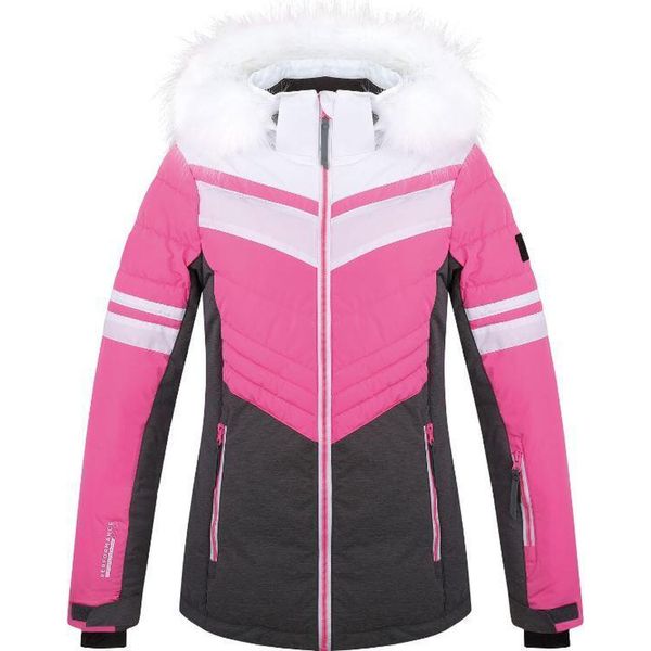 Kurtka narciarska damska Loap Orinna XL – wodoodporna i ciepła. Czerwone kurtki damskie GLOMEX, xl, bez wzorów, bez kaptura, narciarskie. Za 497.99 zł.