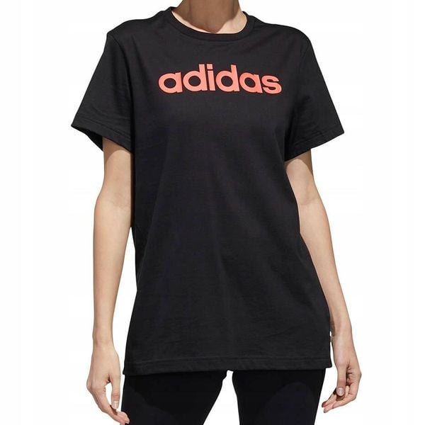 Koszulka damska adidas Essentials Linear Loose Tee. Brązowe t-shirty damskie Adidas, s, bez wzorów, z bawełny, klasyczne, bez kołnierzyka. Za 75.99 zł.