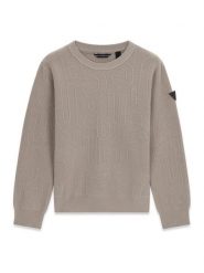Guess Sweter L6BR04 Z1590 Beżowy Regular Fit. Brązowe swetry dla chłopców Guess, z aplikacjami, z wiskozy, bez kołnierzyka, bez kaptura. Za 234.99 zł.