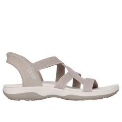 Sandały SKECHERS REGGAE SLIM Brązowy. Brązowe sandały damskie Skechers, bez wzorów, z materiału, bez obcasa, bez zapięcia. Za 279.99 zł.