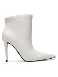 Steve Madden Botki Sentinel SM11003451 Biały. Białe botki damskie Steve Madden, ze skóry, bez obcasa, na szpilce, bez zapięcia. Za 659.99 zł.