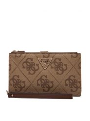 Guess Portfel Laurel II Slg SWSO7 459157 Beżowy. Brązowe portfele damskie Guess, z aplikacjami, ze skóry. Za 299.99 zł.