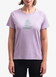 Koszulka merino damska Sensor Merino Blend Stone Tee SS. Fioletowe t-shirty damskie Sensor, s, bez wzorów, ze skóry, bez kołnierzyka. Za 259.99 zł.